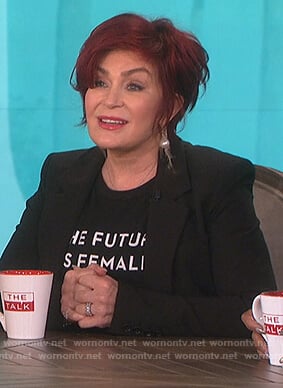 Sharon’s black the future is female t-shirt on The Talk