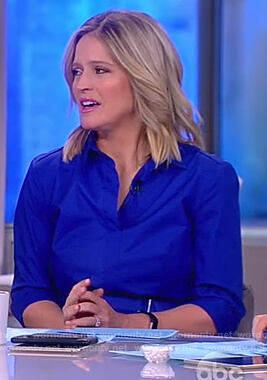 Sara's blue belted shirtdress on The View