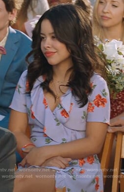 Mariana’s purple floral wrap dress on The Fosters