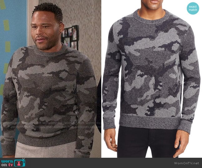 Boss Orange Armieto Camouflage Print Crewneck Sweater worn by Andre Johnson (Anthony Anderson) on Black-ish