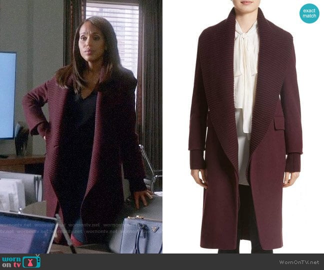 WornOnTV: Olivia’s burgundy shawl collar coat on Scandal | Kerry ...