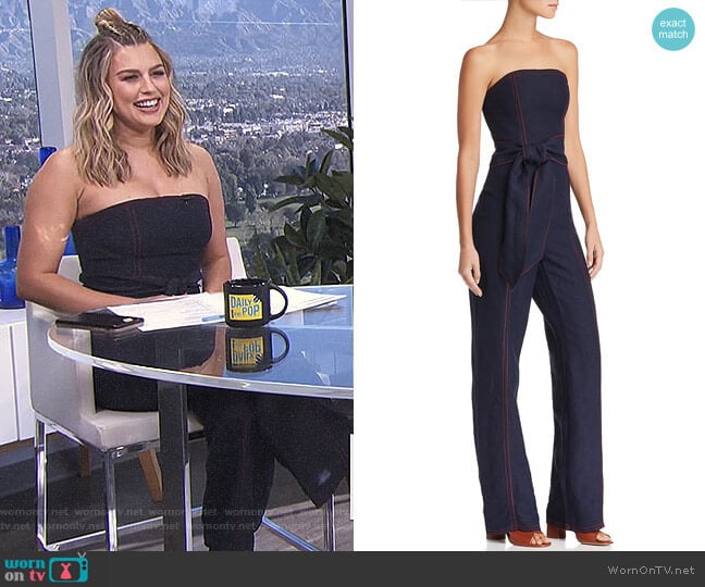 Confessions Strapless Jumpsuit by C/Meo Collective worn by Carissa Loethen Culiner on E! News