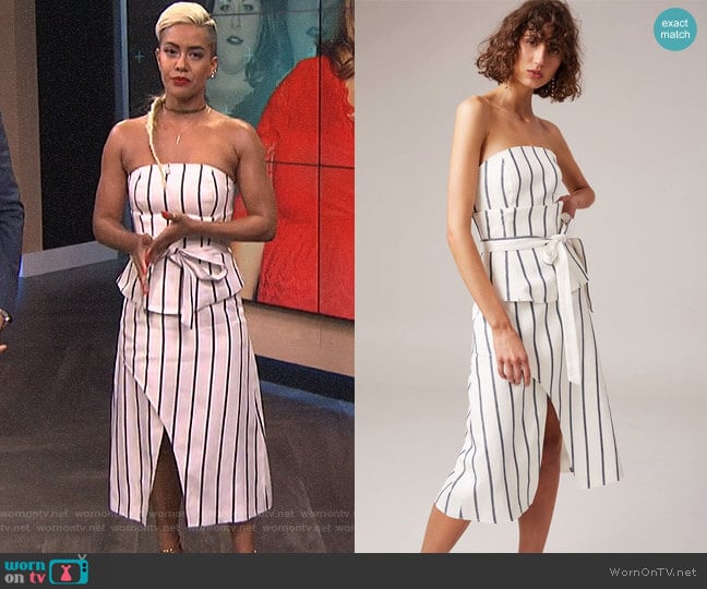 Diffuse Dress by C/Meo Collective worn by Sibley Scoles on E! News