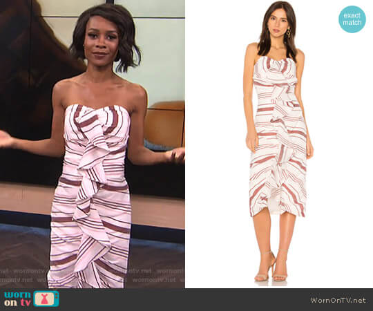 On Her Own Midi Dress by C/Meo Collective worn by Zuri Hall on E! News