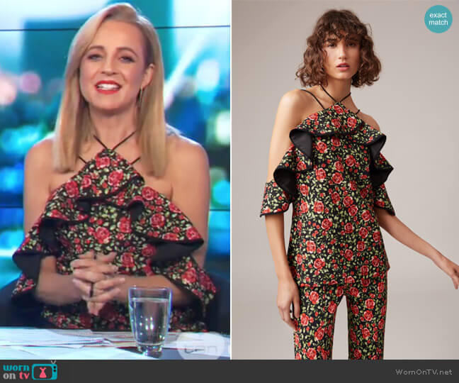 Outline Top by C/meo Collective worn by Carrie Bickmore on The Project