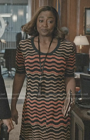 Daisy's wave striped dress on Madam Secretary