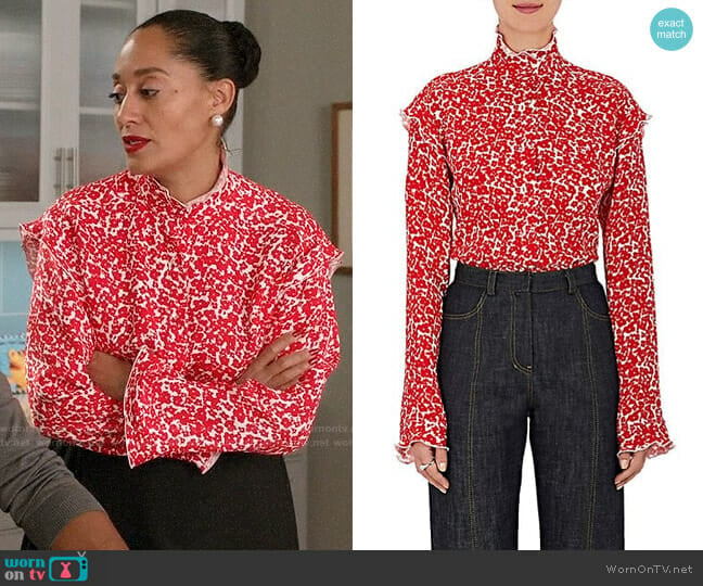 WornOnTV: Rainbow’s red floral top on Black-ish | Tracee Ellis Ross ...