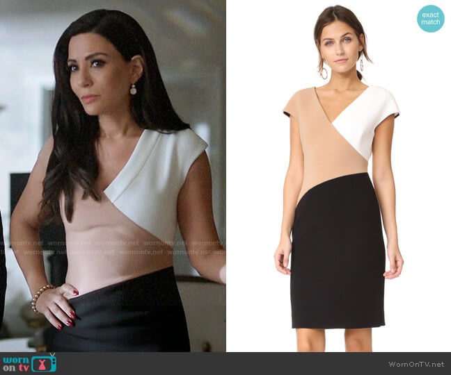 Diane von Furstenberg V Neck Banded Dress worn by Hermione Lodge (Marisol Nichols) on Riverdale