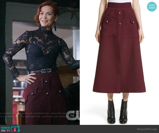 Ellery Professor Skirt worn by Penelope Blossom (Nathalie Boltt) on Riverdale