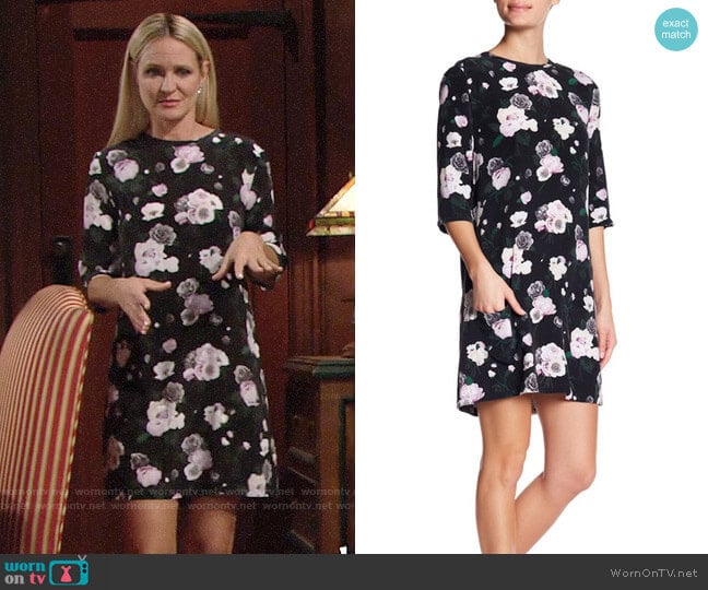 Equipment Aubrey Floral Silk Dress worn by Sharon Newman (Sharon Case) on The Young and the Restless