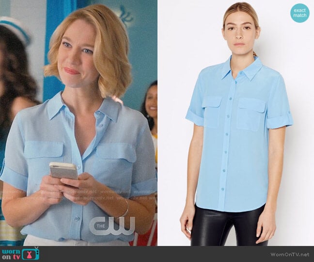 Equipment Short Sleeve Slim Signature Shirt worn by Petra Solano (Yael Grobglas) on Jane the Virgin