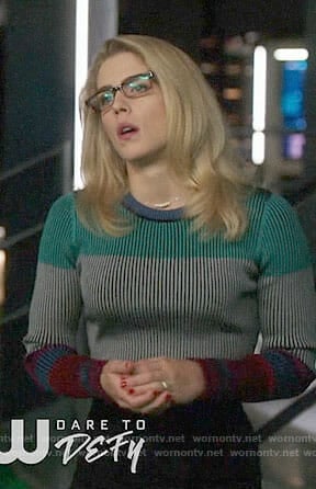 Felicity’s colorblock sweater on Arrow