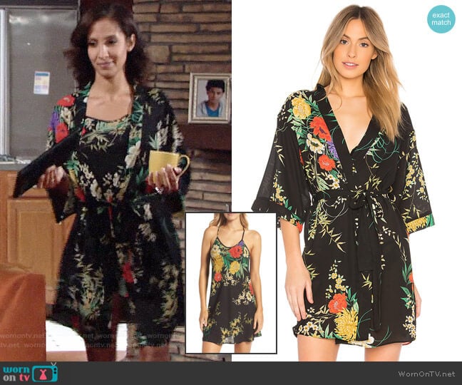 Flora Nikrooz Floral Robe and Chemise worn by Lily Winters (Christel Khalil) on The Young and the Restless