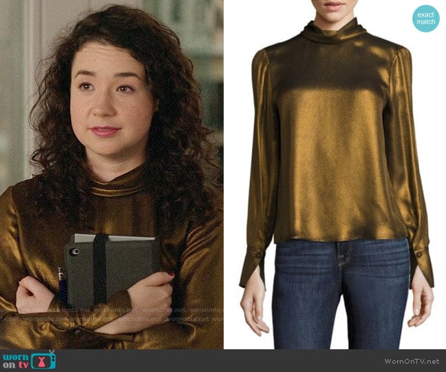 Frame Concealed Lurex Blouse worn by Marissa Gold (Sarah Steele) on The Good Fight