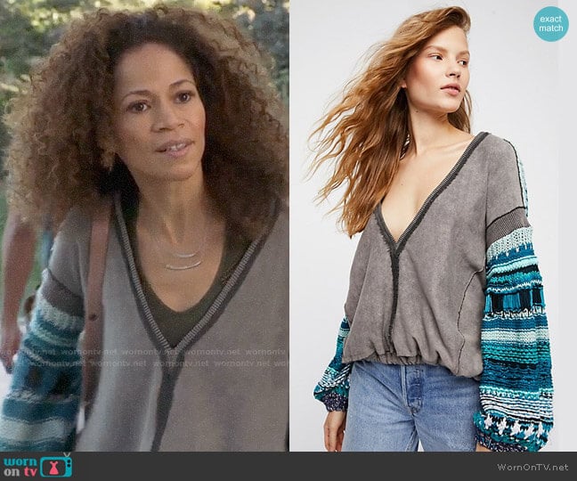 Free People Reminiscent Pullover worn by Lena Adams Foster (Sherri Saum) on The Fosters