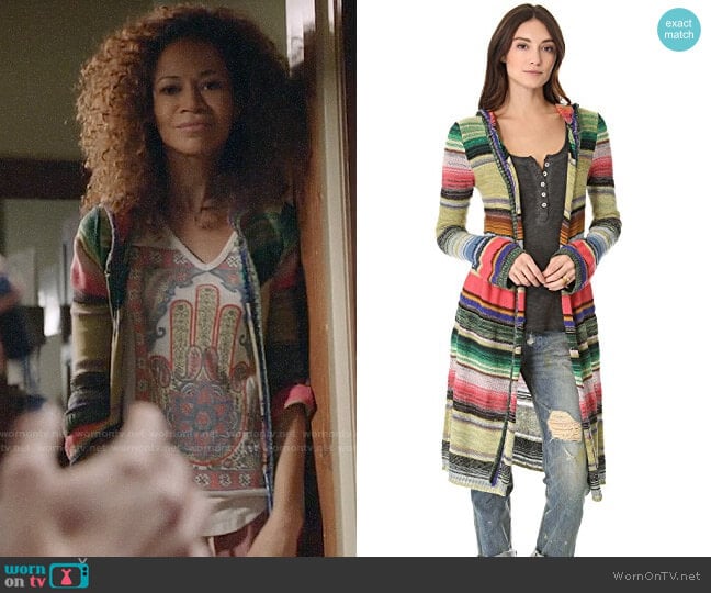 Free People Serape Cardigan worn by Lena Adams Foster (Sherri Saum) on The Fosters