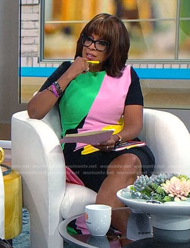 Gayle's colorblock dress on CBS Mornings