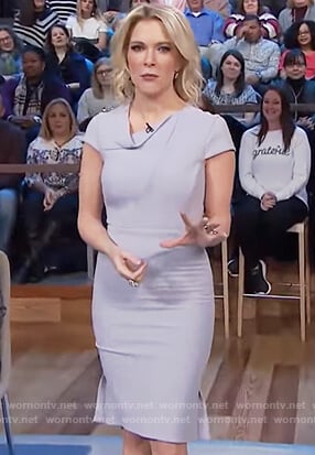 Megyn’s gray folded neckline dress on Megyn Kelly Today