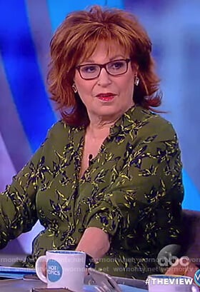 Joy’s green floral print blouse on The View