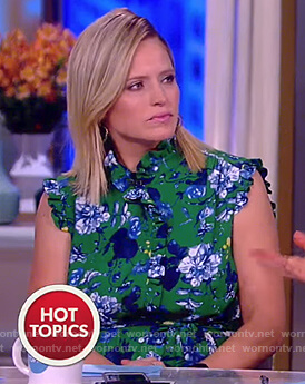 Sara’s green floral print ruffle dress on The View