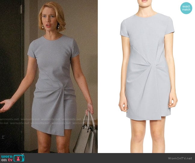 Halston Heritage Drape-Detail Crossover Dress worn by Petra Solano (Yael Grobglas) on Jane the Virgin