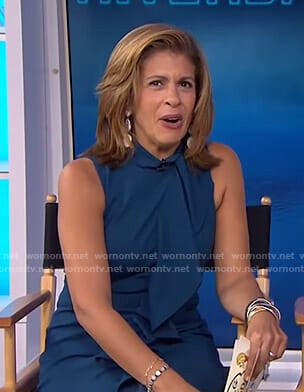 Hoda’s blue ruffled sleeveless dress on Today