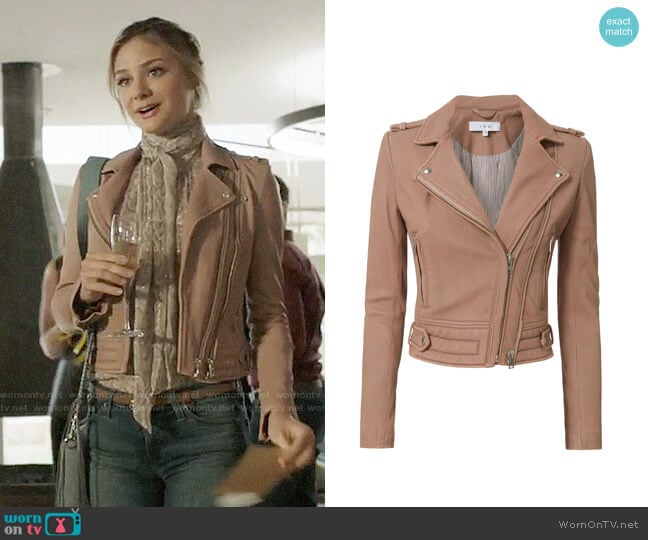 IRO Luiga Jacket worn by Megan Morrison (Christine Evangelista) on The Arrangement