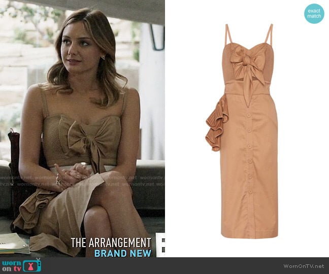 Johanna Ortiz Soledad Dress worn by Megan Morrison (Christine Evangelista) on The Arrangement