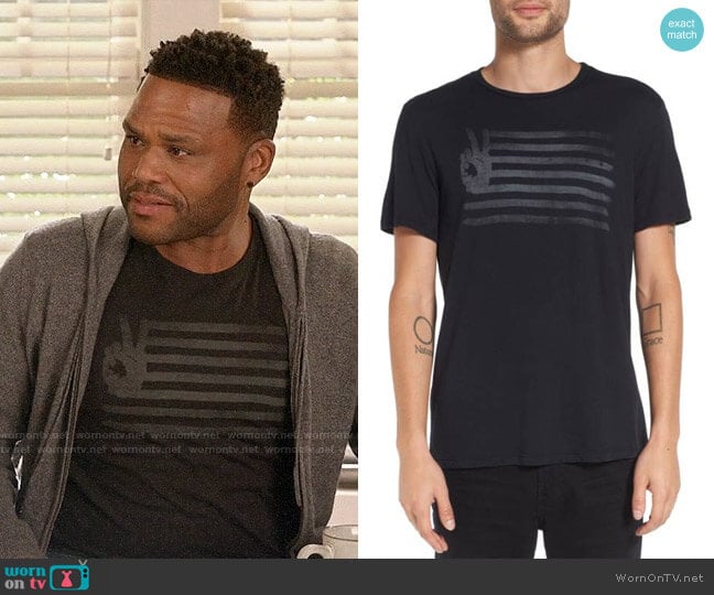 John Varvatos 'Peace Flag' Graphic T-Shirt worn by Andre Johnson (Anthony Anderson) on Black-ish