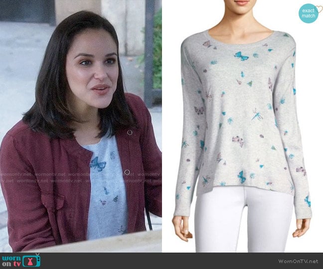 Joie Eloisa Cashmere Butterfly Sweater worn by Amy Santiago (Melissa Fumero) on Brooklyn Nine-Nine