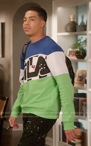 Junior’s FILA sweatshirt on Black-ish