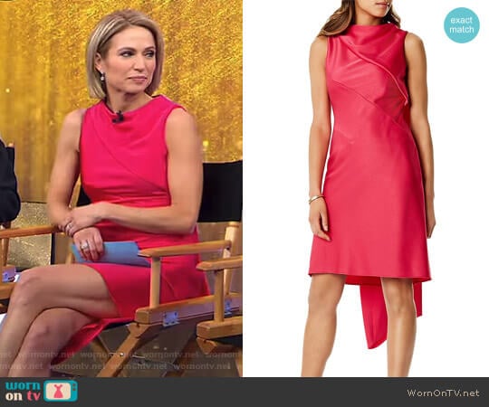 Asymmetric Draped Shift Dress by Karen Millen worn by Amy Robach on Good Morning America