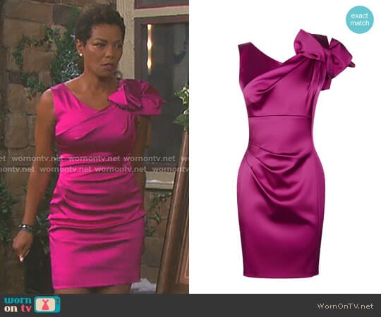 Satin One-Shoulder Dress by Karen Millen worn by Valerie Grant (Vanessa Williams) on Days of our Lives