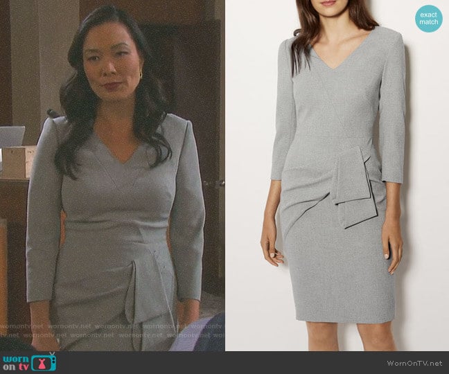 Folded Pencil Dress by Karen Millen worn by Laura Kai Chen on Days of our Lives