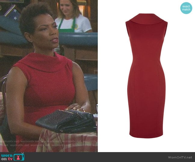 High-Neck Pencil Dress by Karen Millen worn by Valerie Grant (Vanessa Williams) on Days of our Lives