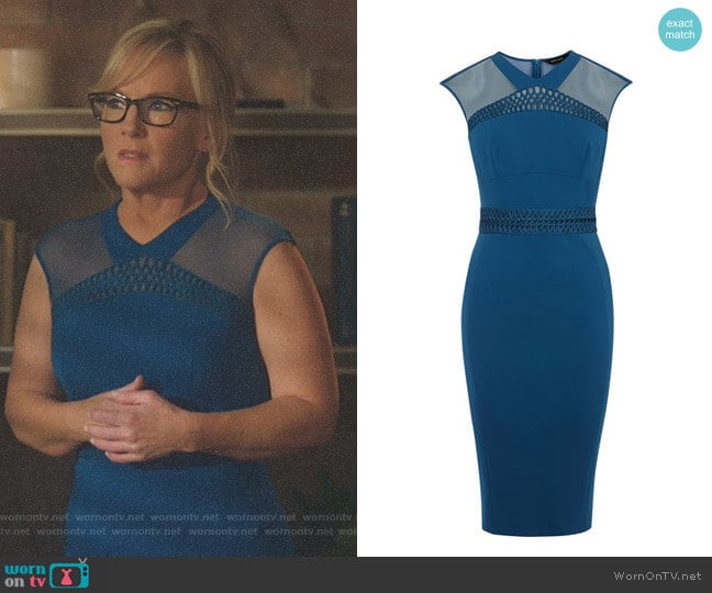 Mesh & Lace Pencil Dress by Karen Millen worn by Linda Martin (Rachael Harris) on Lucifer