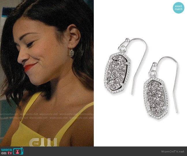 Kendra Scott Lee Small Drop Earrings worn by Jane Villanueva (Gina Rodriguez) on Jane the Virgin