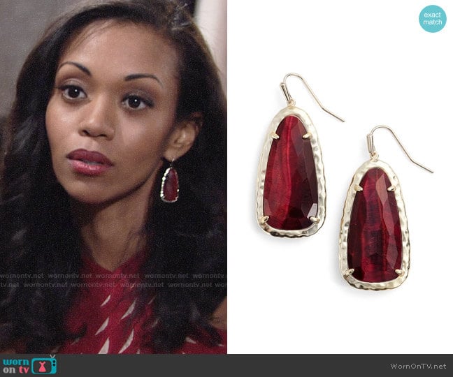 Kendra Scott Lyn Drop Earrings worn by Hilary Curtis (Mishael Morgan) on The Young and the Restless