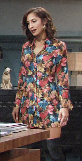 Lily’s floral shirtdress on The Young and the Restless