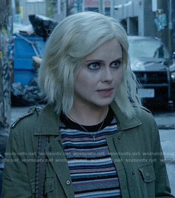 Liv’s striped sweater and army jacket on iZombie