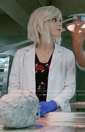 Liv’s black floral top on iZombie