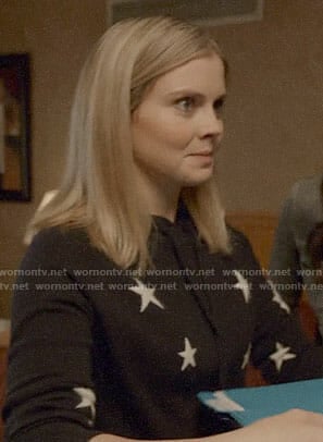 Liv’s black star print hoodie on iZombie