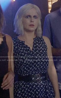 Liv’s navy and white printed dress on iZombie