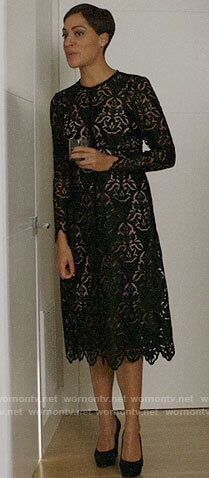 Lucca's black lace dress on The Good Fight