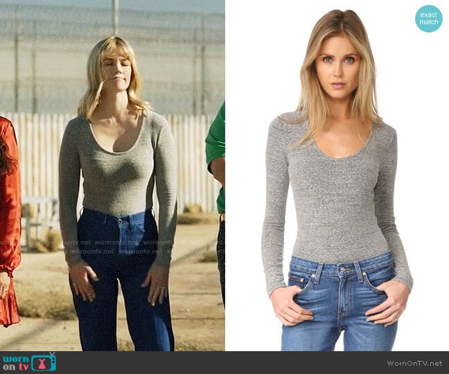 Madewell Stevie Scoop Neck Long Sleeve Bodysuit worn by Melissa Shart (January Jones) on Last Man On Earth