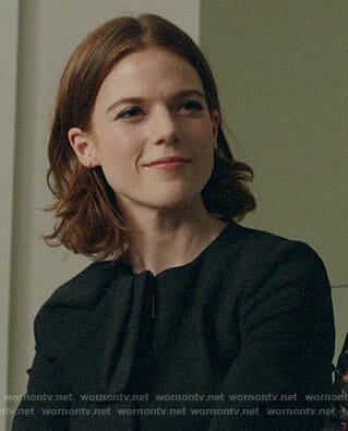 Maia’s black bow jacket on The Good Fight