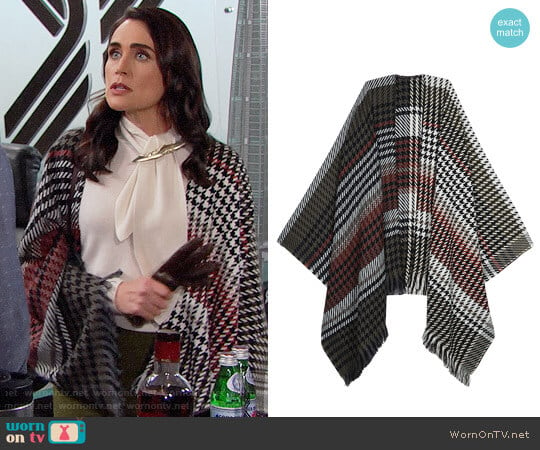 Maje Emilie Poncho worn by Quinn Fuller (Rena Sofer) on The Bold and the Beautiful