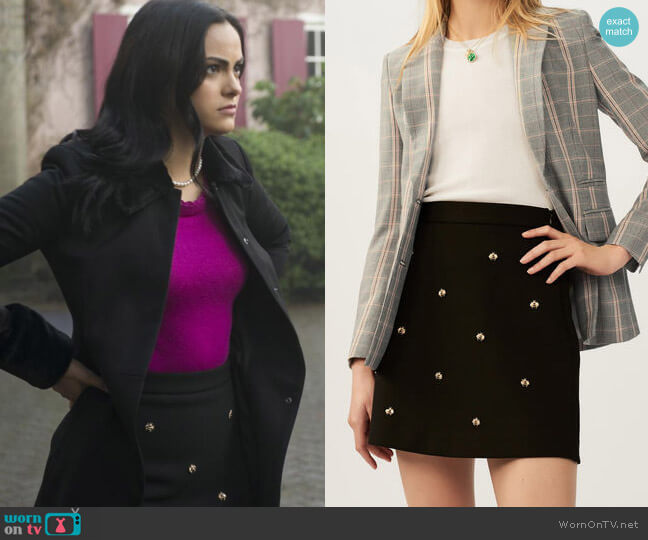 Maje Jizie Skirt worn by Veronica Lodge (Camila Mendes) on Riverdale