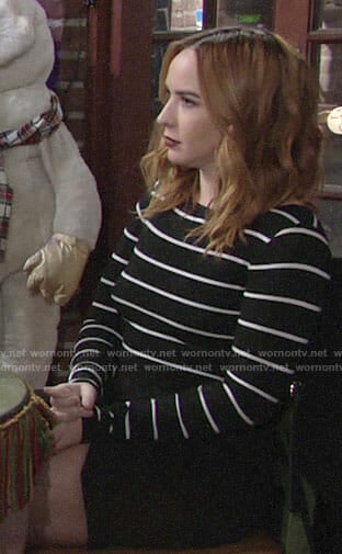 Mariah's black and white striped dress on The Young and the Restless