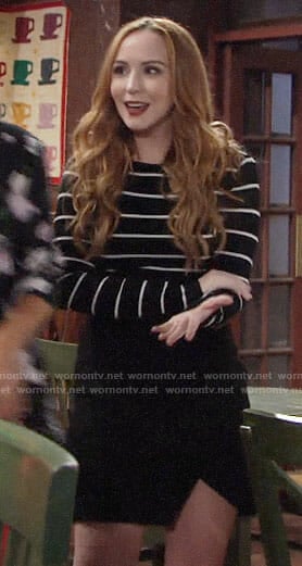 Mariah’s black and white striped dress on The Young and the Restless